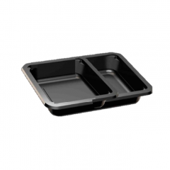 BANDEJA CPET NEGRA C/DIV 850CC HORNO (TERMOSELLABLE) (1X240)