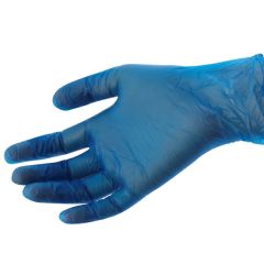 GUANTE VINILO LIBRE DE POLVO AZUL T-L NITROGLOVE 1X100