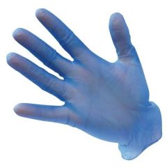 GUANTE VINILO LIBRE DE POLVO AZUL T-M NITROGLOVE 1X100